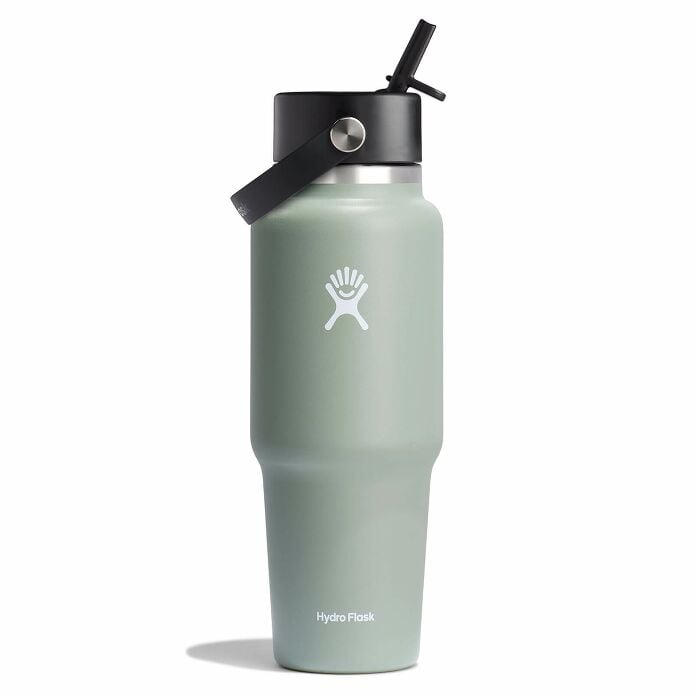 32 oz Wide Mouth Travel Bottle with Flex Straw Cap - Agave B2